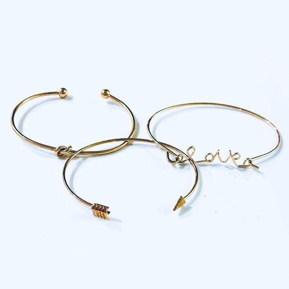 Stack of 3 Gold  Bracelets - Picture 1 of 4